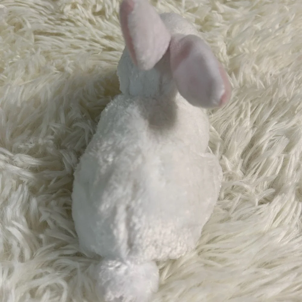 Ty Cotton White and Pink Plush Bunny Toy